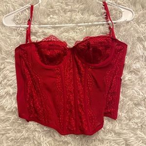 UO Small Red Corset Top